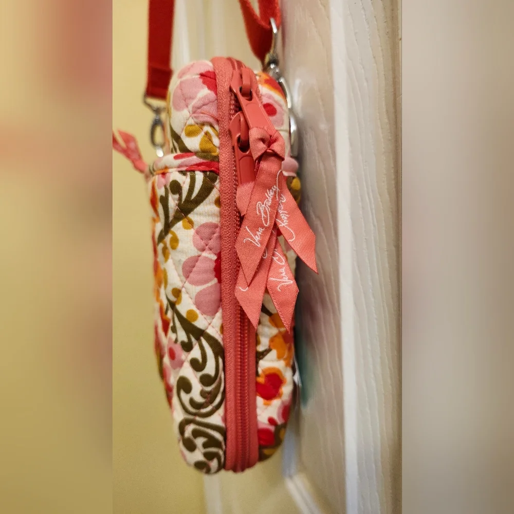NWT Vera Bradley Folkloric mini Laptop Case Crossbody Bag Quilted Floral Vintage